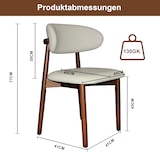 thumbnail of Merax 2er Set Esszimmerstühle, Beige PU, Massivholzstuhl mit Walnussfarbenem Holzrahmen, gepolsterter Sitzfläche & ergonomischer Rückenlehne