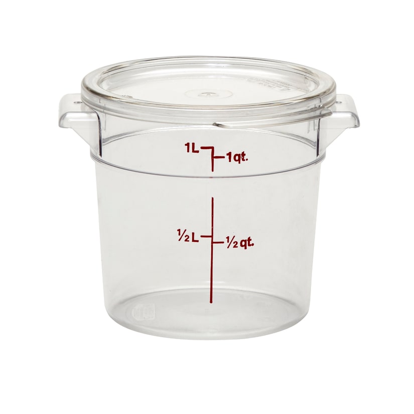 CAMBRO - RFSCW1 -135 - Recipiente redondo 900 ml - 15,4 x 15,4 cm - Transparente (Tampa não incluída) - Contém 1 unidade.