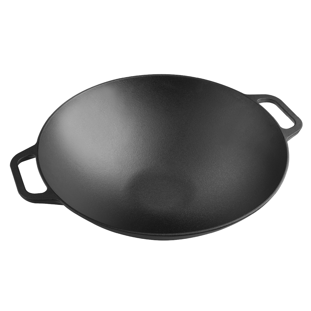 Victoria Wok Gusseisenpfanne Induction 35cm für Feuer, Grill Cast Iron Skillet ohne PTFE, VIC-37291, Schwarz