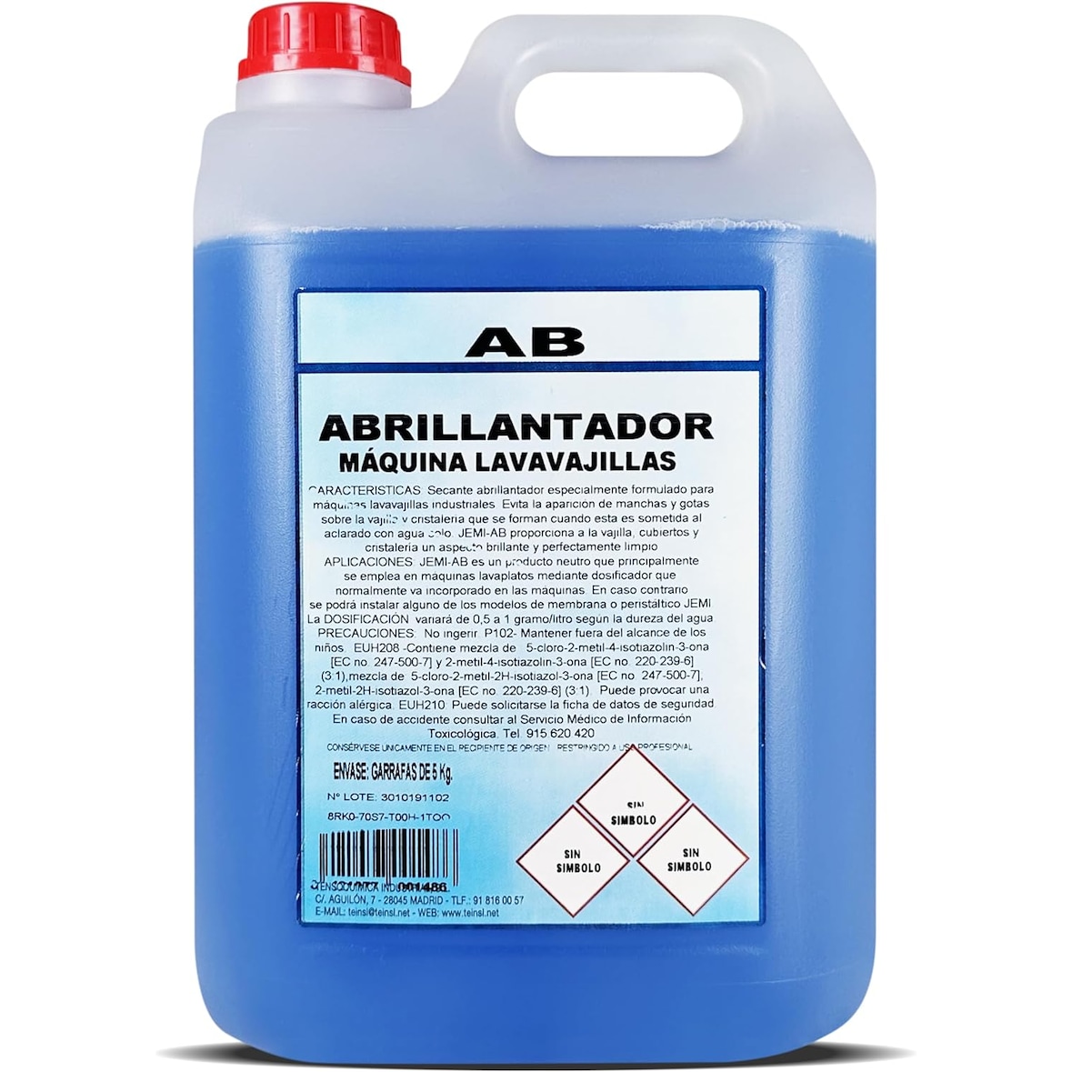 Abrillantador para Lavavajillas 5 litros | Vajilla Limpia, Seca y Brillante