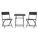 thumbnail of Merax Klappbare Rattan Gartenmöbel Set 3-tlg mit 2 Stühlen & Beistelltisch, wetterfeste Lounge, Outdoor Balkonmöbel Set für 2 Personen, Braun