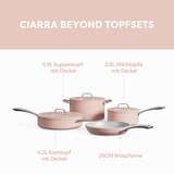 thumbnail of CIARRA Beyond Conjunto de Panelas 4 Peças Indução com Tampa Antiaderente de Cerâmica Rosa VMCWSP7