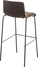 thumbnail of CHEFGASTRO 2er Set Barhocker MAUI Stoff 4-Fuﬂ Gestell Schwarz HxBxT 100x43x48cm Stoff Braun Barstuhl