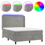 thumbnail of vidaXL Boxspringbett mit Matratze & LED Hellgrau 140x190 cm Samt