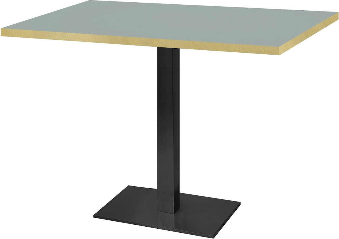 RestooTab - Tisch Milan 120x70cm Dekor Grau medio Kanten messingfarben