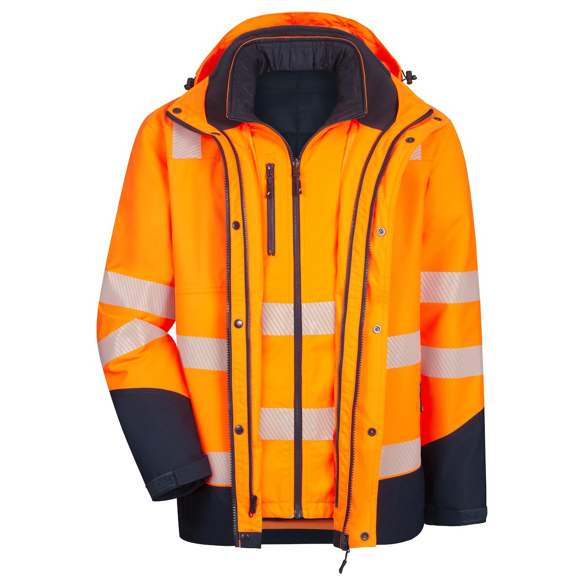 AS Arbeitsschutz Arbeitsjacke Nitras Motion Tex VIZ Plus Warn-Multifunktionsjacke - orange Gr. M