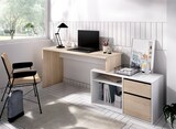 thumbnail of Dmora Scrivania Gardena, Scrittoio multiposizione da ufficio o cameretta, Tavolo da studio angolare multiuso, 139x92h75 cm, Bianco e Rovere