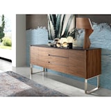thumbnail of Angel Cerdá  Walnoot dressoir met zwart glazen blad 3060C
