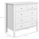 thumbnail of HOMCOM cómoda con 5 cajones, cómoda para dormitorio con patas elevadas, cajonera para salón, oficina, estilo moderno, 79x39,5x80,5 cm, blanco