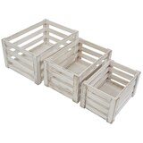 thumbnail of 3er Set Holzkiste HWC-C56, Weinkiste Dekokiste Aufbewahrungskiste Obstkiste, Shabby-Look Vintage ~ weiß, shabby