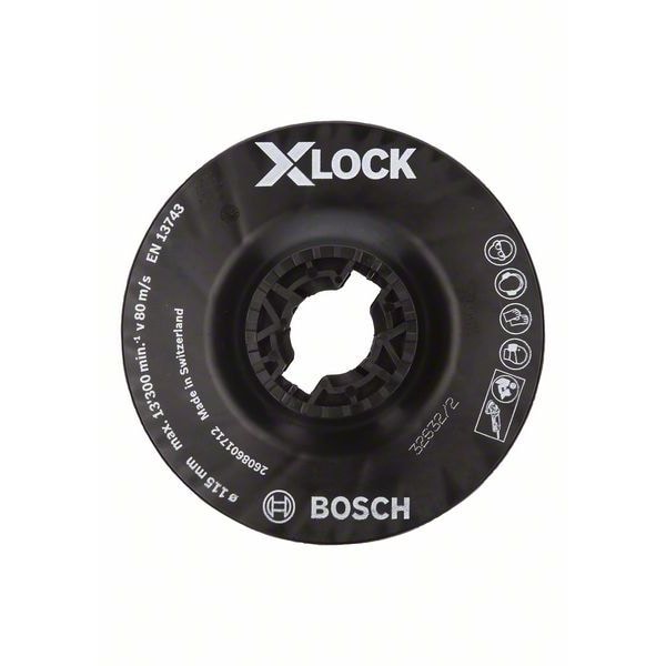 Stützteller X-LOCK, 115 mm, mittelhart, 13.300 U/min