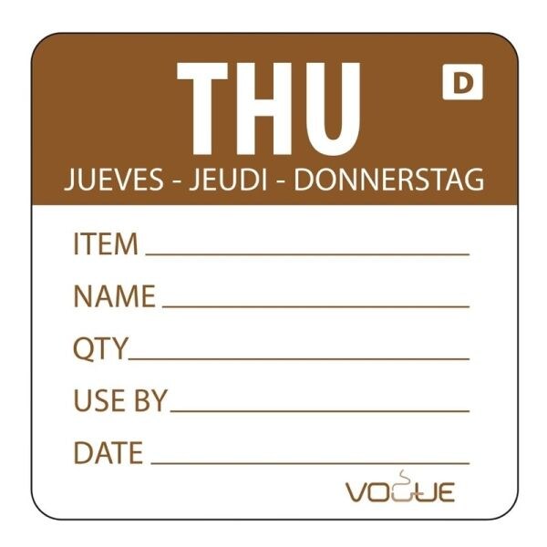Vogue oplosbare labels donderdag bruin (250 stuks)