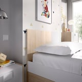 thumbnail of Dmora Letto per bambini Duranno, Struttura con secondo lettino estraibile, Letto singolo per cameretta, 196x97h79 cm, Bianco e Rovere
