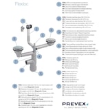 thumbnail of PREVEX Flexloc Siphon, platzsparend, universal, komplett mit 1,5 oder 2 Becken inkl. Ablaufgarnitur, Magnetabdeckung und 2 Überläufen für