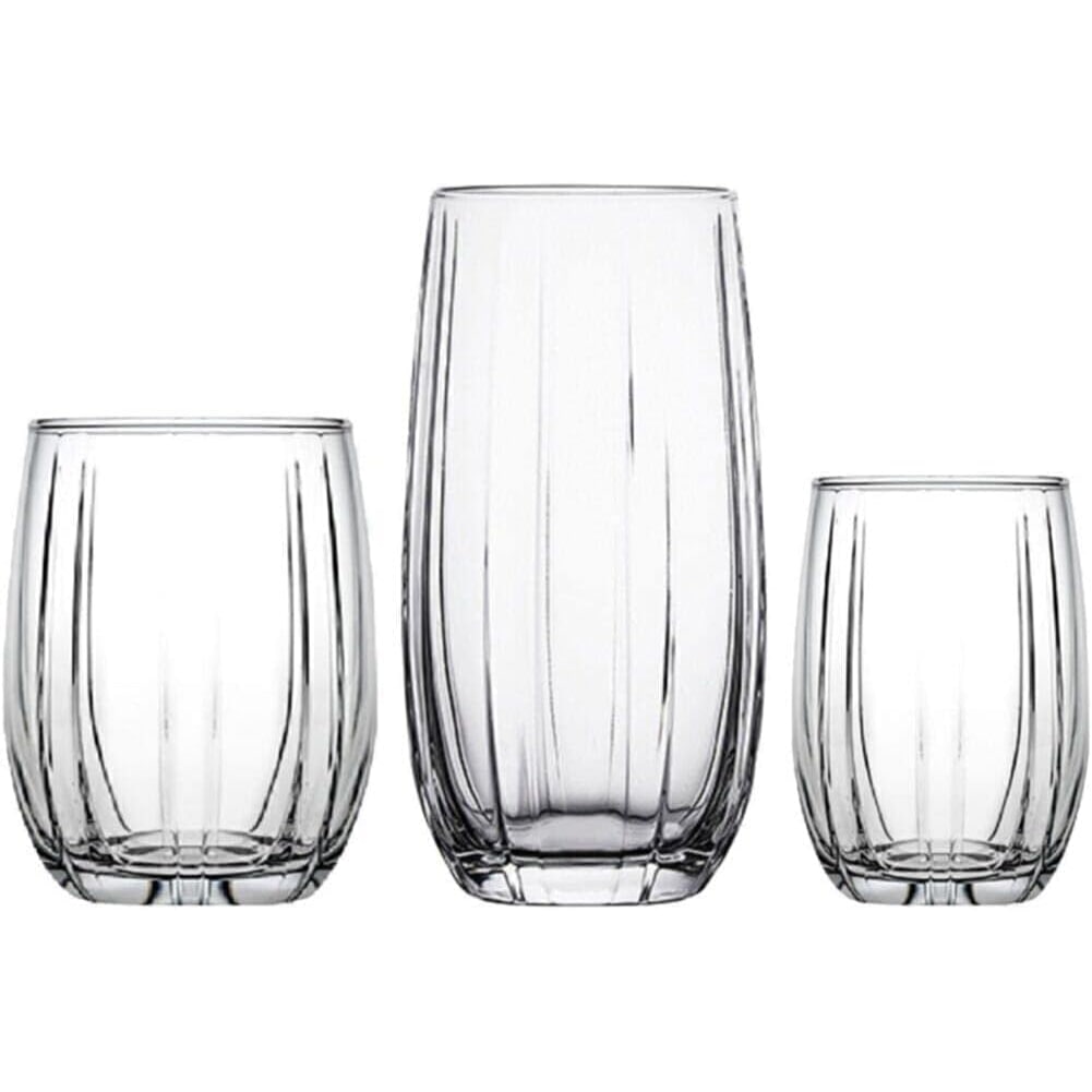 Pasabahce Set 18 Bicchieri Linka, in Vetro, Trasparente, 25/19,5/15cl