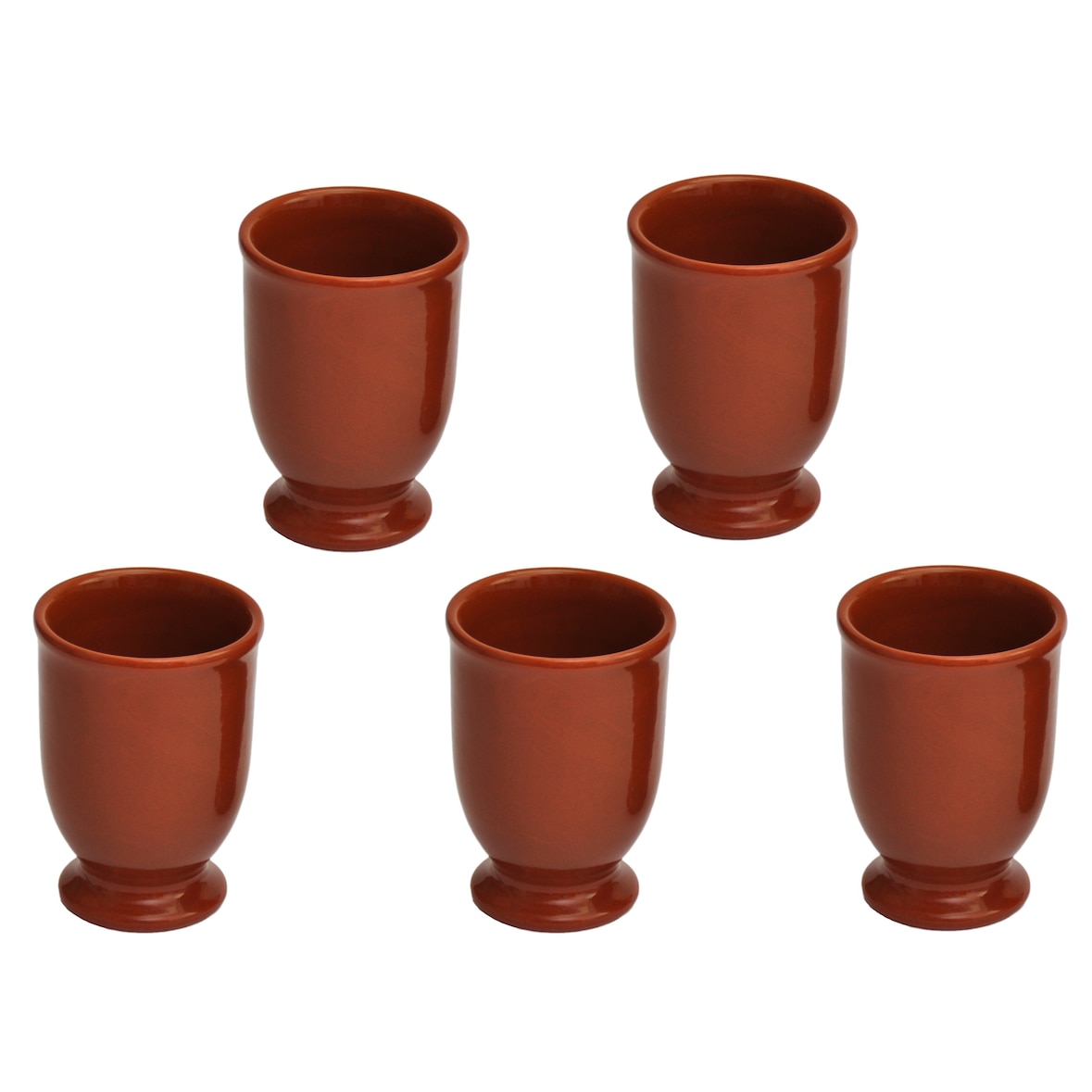 5er Set Lasierte Tonbecher 175ml ideal für Honigwein