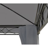 thumbnail of Pergola Cadiz, Garten Pavillon, stabiles 7cm-Gestell mit Seitenwand ~ hellgrau 4x4m