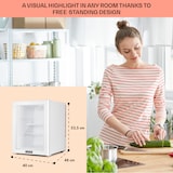 thumbnail of Brooklyn 42 Mini-Kühlschrank Glastür LED Ablage Weiß