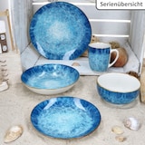 thumbnail of Marina 12tlg Tafelservice Porzellan 6 Pers blaue Speiseteller Suppenteller