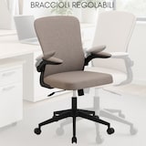 thumbnail of Ergonomischer Bürostuhl Drehsessel mit verstellbaren Armlehnen und höhenverstellbar, gepolstert, für Schreibtisch – Braun