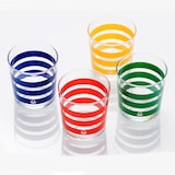 thumbnail of Benetton - Set mit 4 Wassergläsern, 0,345 l, mehrfarbig gestreiftes Glas
