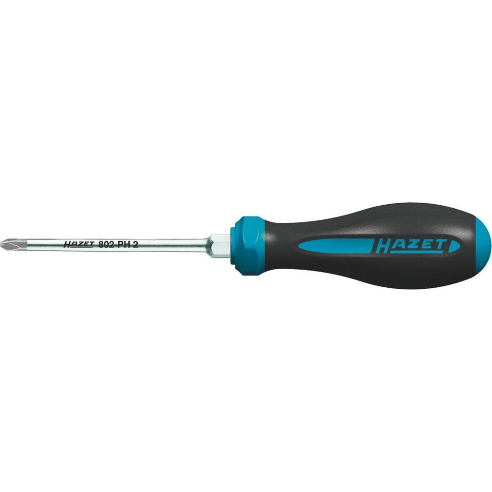 Hazet  802-PH1 Werkstatt Kreuzschlitz-Schraubendreher PH 1 Klingenlänge: 80 mm DIN ISO 8764-1, DIN I