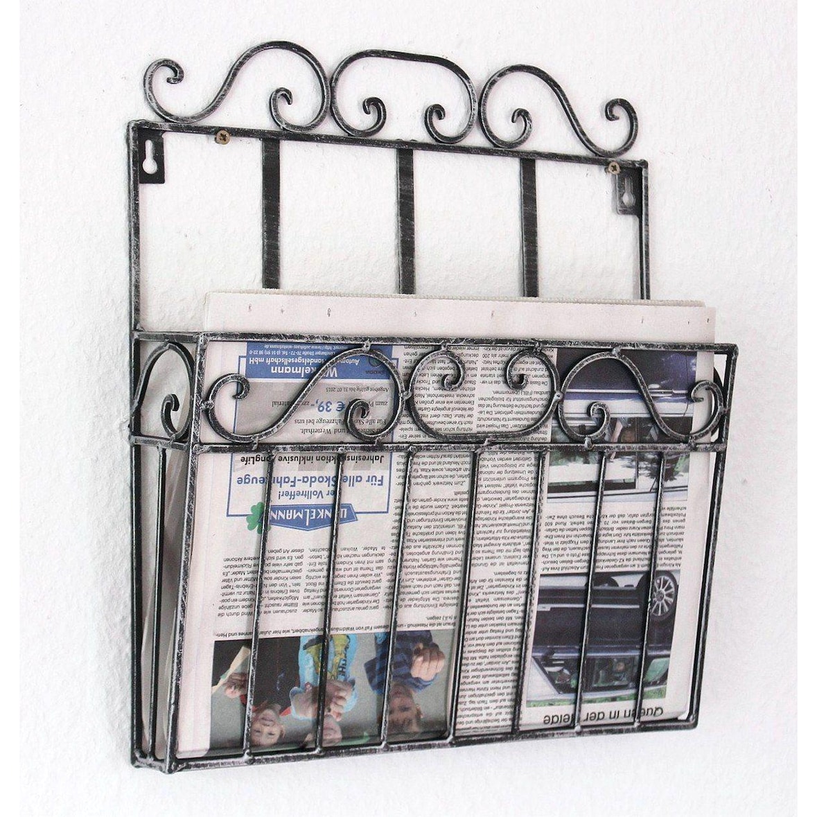 Wandregal Zeitungsständer 09913 Magazinhalter 38 cm Küchenregal Zeitungshalter