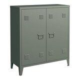 thumbnail of Helloshop26 - Büroschrank mit Spind Aufbewahrungseinheit für Büro Werkstatt Schlafzimmer Metallschrank mit 2 Türen 90 x 80 x 33 cm 03_0006338
