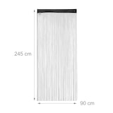 thumbnail of Relaxdays Fadenvorhang im 2er Set, kürzbare Fadengardinen mit Stabtunnel, 90 x 245 cm, Türgardine & Raumteiler, schwarz