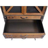 thumbnail of Hoge kast HWC-F91, apothekerskast woonkamerkast, industrieel dennenhout metaal 128x60x33cm, bruin-zwart