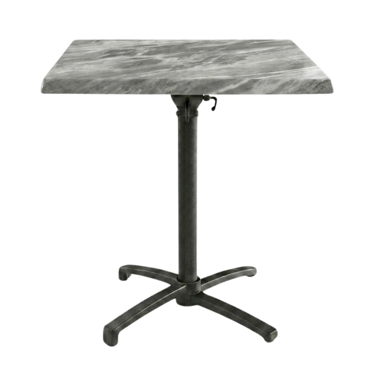 table pliable 60x60 cm plateau stratifié moulé modèle table marbre moulé pied t-one - tigaone