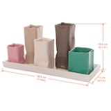 thumbnail of Jinfa Handgefertigte kleine Keramik Deko Blumenvasen Set aus 5 Vasen in bunt auf einem Tablett