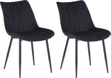thumbnail of Décoshop26 - Set aus 2 Esszimmerstühlen mit vertikalen Ziernähten schwarzen Metallbeinen und schwarzen Samtsitzen 10_0001742