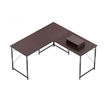 thumbnail of COSTWAY Escritorio en forma de L, escritorio de esquina reversible, mesa de esquina con orificios para cables y soporte extraíble para CPU/monitor