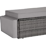 thumbnail of tectake Sofá de polirratán elegante con taburete, cojines repelentes al agua, gris 119 x 64,5 x 71,5 cm