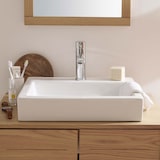 thumbnail of Vasque rectangulaire à poser en céramique blanche 48 x 38 cm PADI