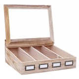 thumbnail of Aufbewahrungsbox HWC-C25, Teebox Schmuckkästchen Kiste, Paulownia 17x37x33cm ~ naturbraun