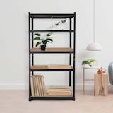 thumbnail of Estante Modular com 5 Prateleiras Ajustáveis Preta 180x90x40cm 875Kg O91