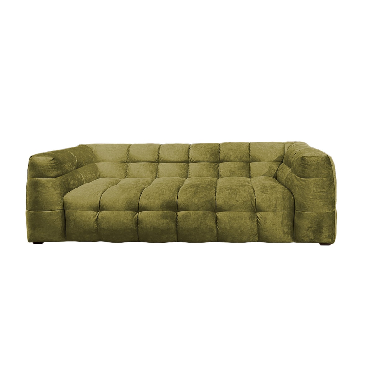 Sofá KAWOLA ROSARIO de 2 plazas de terciopelo verde musgo