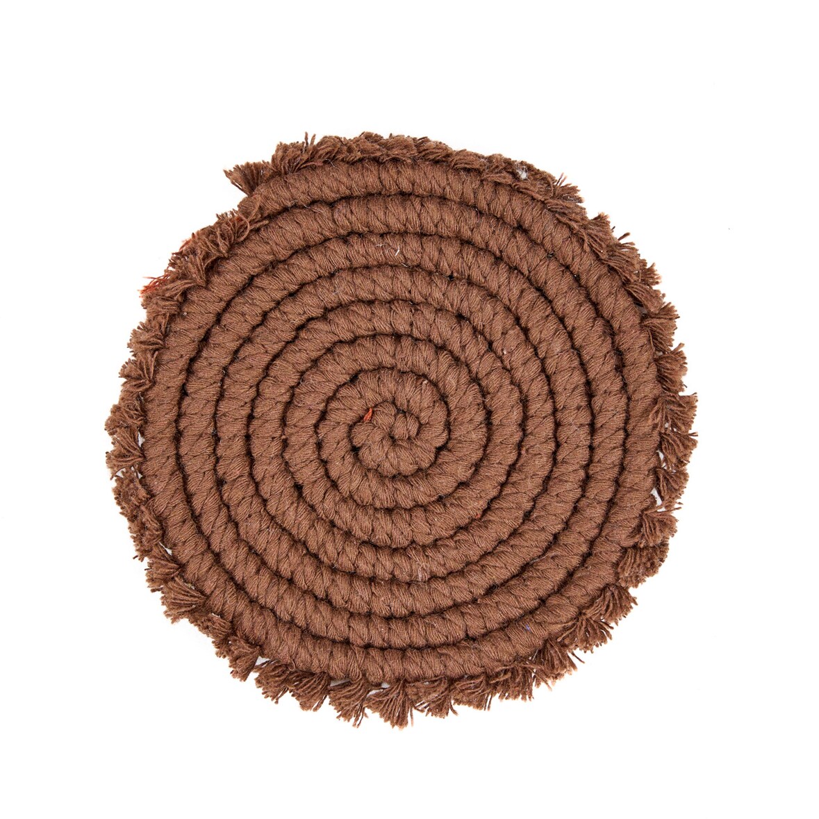 Bazar Bizar Onderzetter van katoen 12x12 cm donker walnoot