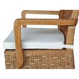 thumbnail of Esszimmer Stühle Set mit Armlehnen 4 Stück Rattanstühle braun Perth Korbstuhl Sessel nachhaltig : mit Sitzkissen