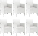 thumbnail of vidaXL Garten-Ess Set 7 pcs Weiß Kunststoff-Rattan