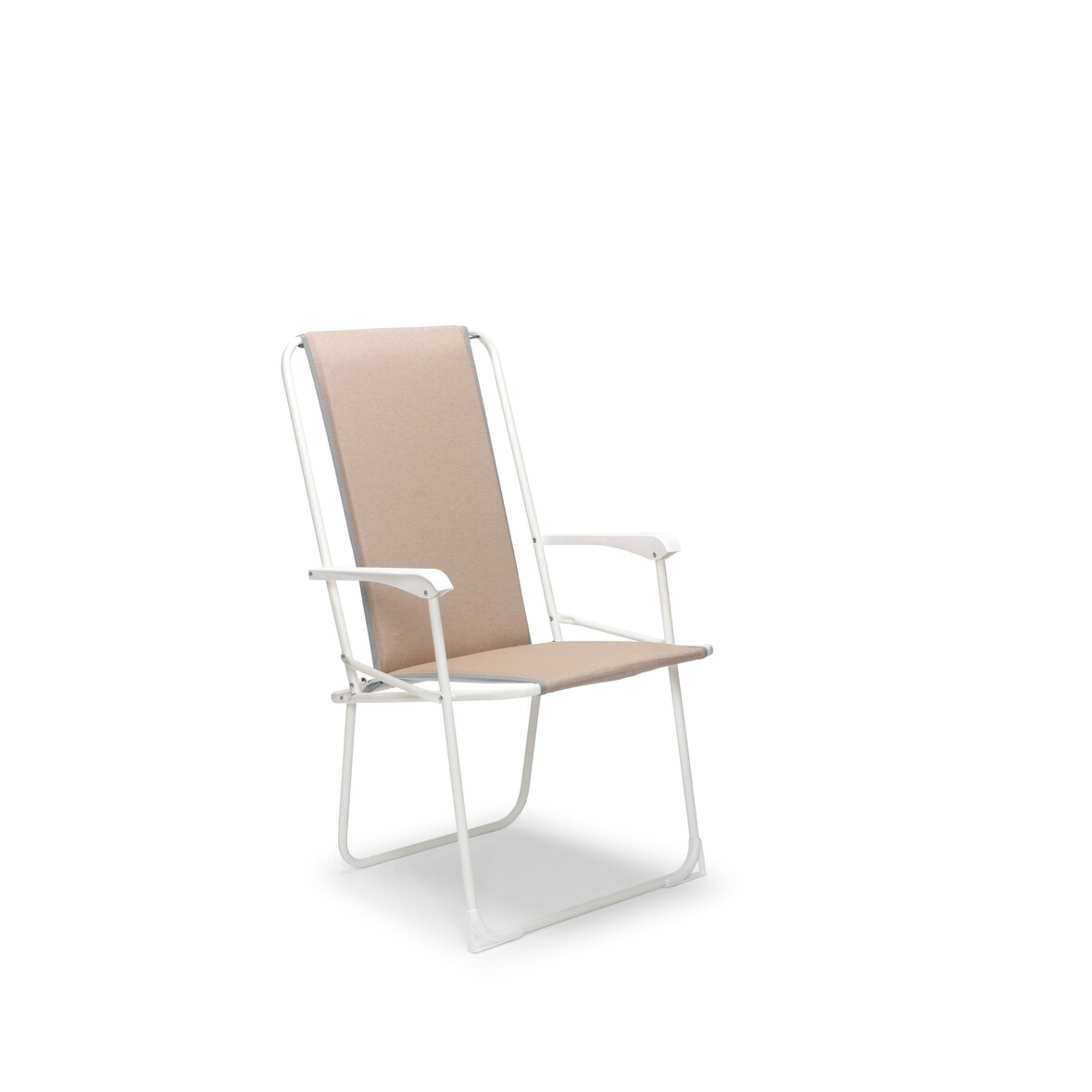 BEST Chiemsee – Klappstuhl hohe Rückenlehne - Beige - White