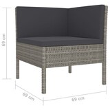 thumbnail of vidaXL 4-delige tuin loungeset met kussens poly rattan grijs