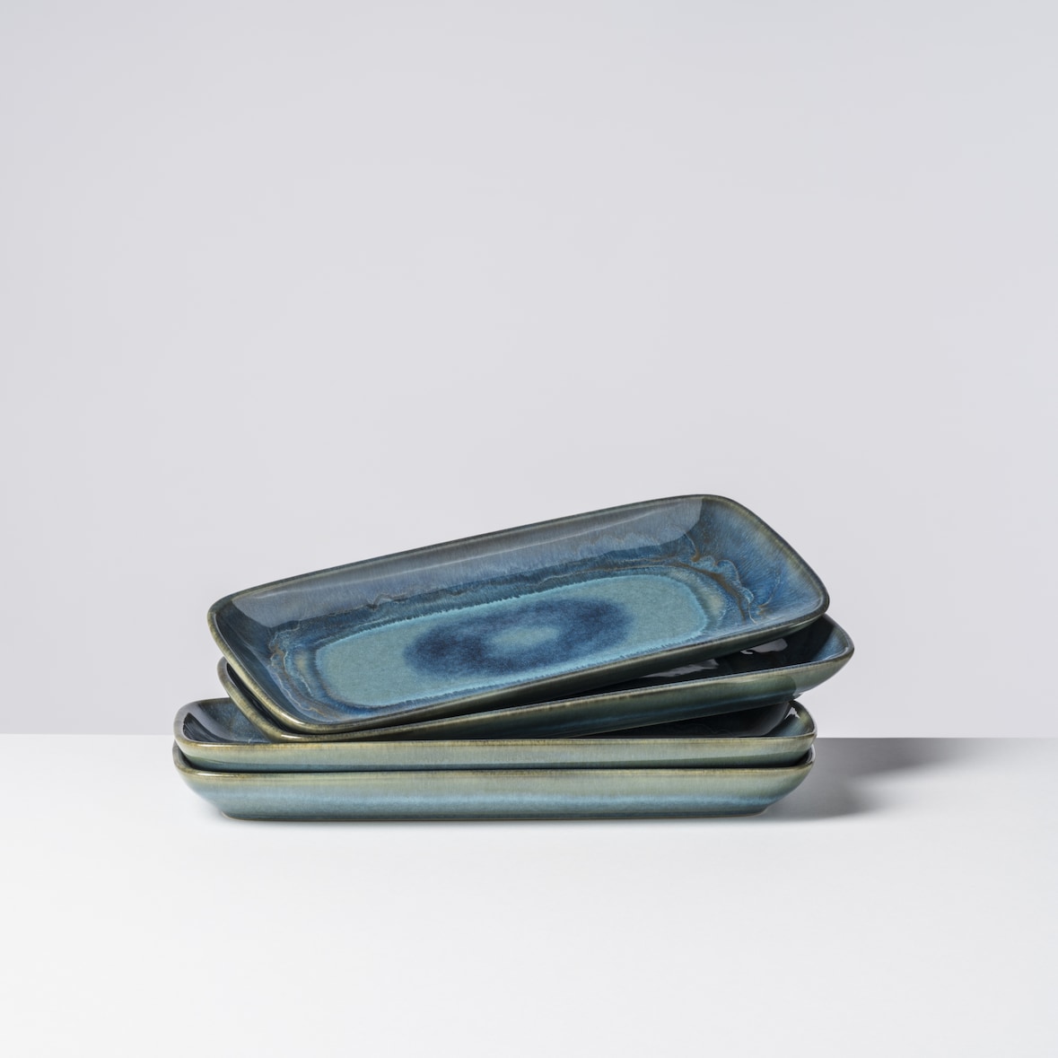 Gipfelstück Platten-Set 28 x 11,5 cm 4er Set BLAU/GRÜN, postsicher, Serie TIEFER SEE