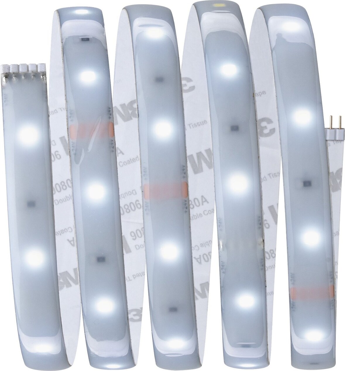 Eine weiße LED-Lichtleiste auf einer Rolle.