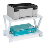 thumbnail of Relaxdays Druckerständer, 2 Ebenen, Rollwagen für Drucker, H x B x T: 28 x 44 x 28,5 cm, mit Rollen, Druckertisch, weiß