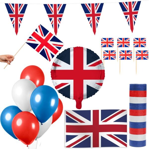 England Großbritanien Party Deko Set 74 tlg. Partyset Partydeko Union Jack
