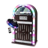 thumbnail of Chaîne Hifi Jukebox Retro 60W avec tourne disque vinyle Bluetooth, CD, FM + télécommande, Jeu de lumière OVNI LED