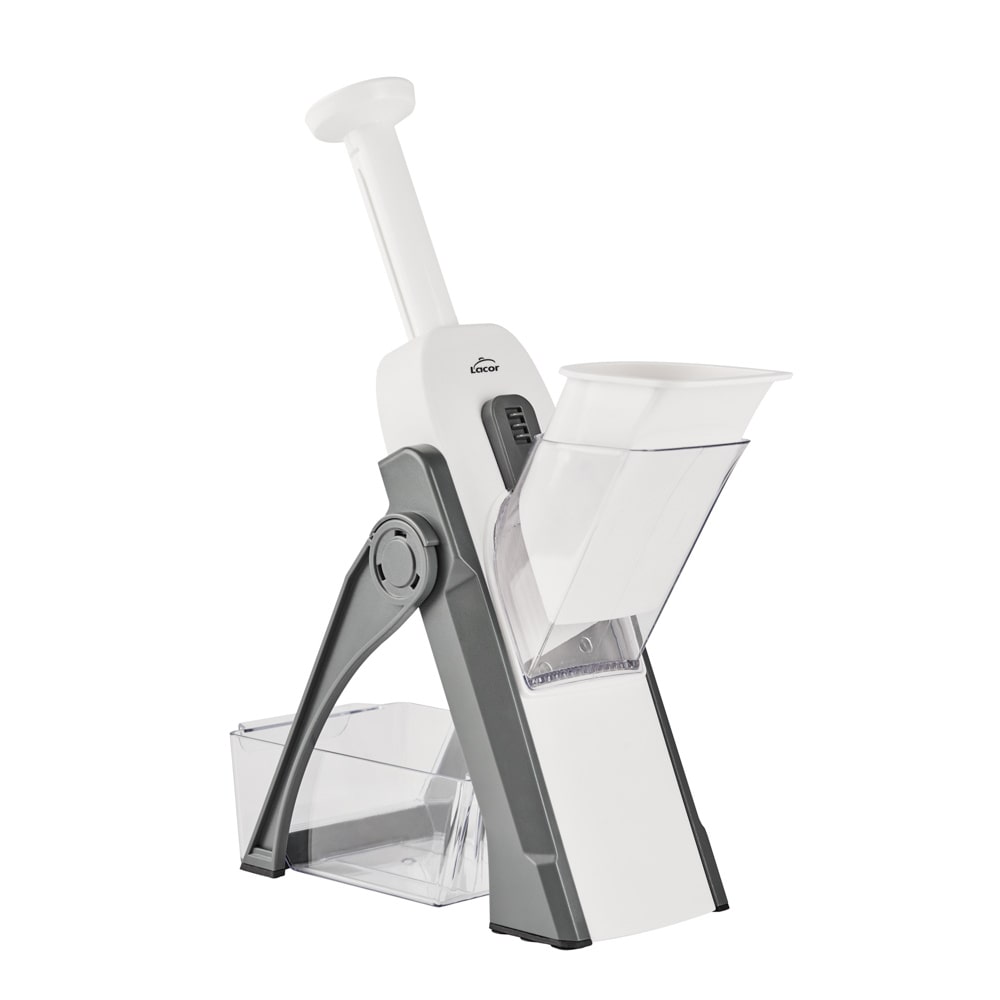 Lacor 60460 Mandolina Vertical multifunción Plegable, 4 Tipos de Corte, Libre de BPA, Plástico